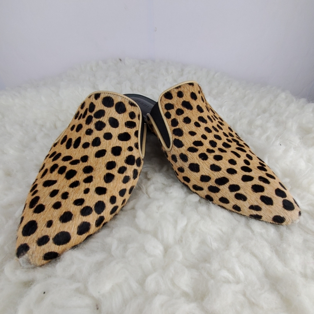 JENNI KAYNE Pony Hair Leopard Mules Size 38